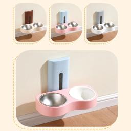 Tigela Dupla De Parede Para Animais De Estimação, Aço Inoxidável Alto, Dispensador De Água De Gato, Alimentador De Cães, Altura Ajustável, Bacia De Alimentos De Gato - Image 5