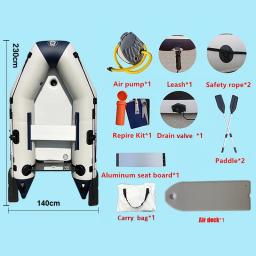 Solar Marine inflável Assalto Barco, 2 Pessoa Velocidade Kayak, 0.9mm PVC Canoa, iate para a pesca, Sport à deriva, água ao ar livre, 7.5ft - Image 6