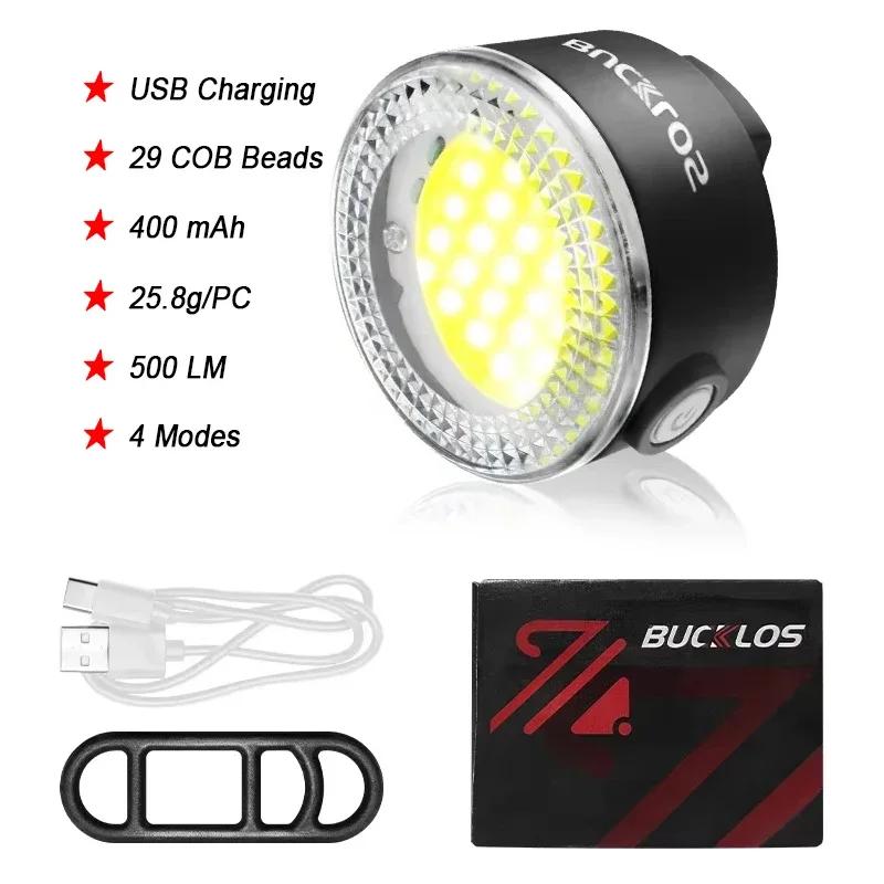 Bucklos luz traseira da bicicleta luz dianteira 1100mah led cob à prova dwaterproof água lâmpada usb recarregável mtb estrada luzes traseiras peças da bicicleta - Image 1