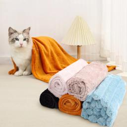 Cobertor de lã macia quente para animais de estimação, confortável, respirável, sofá, cama de dormir, lençol, suprimentos para cães, inverno - Image 1