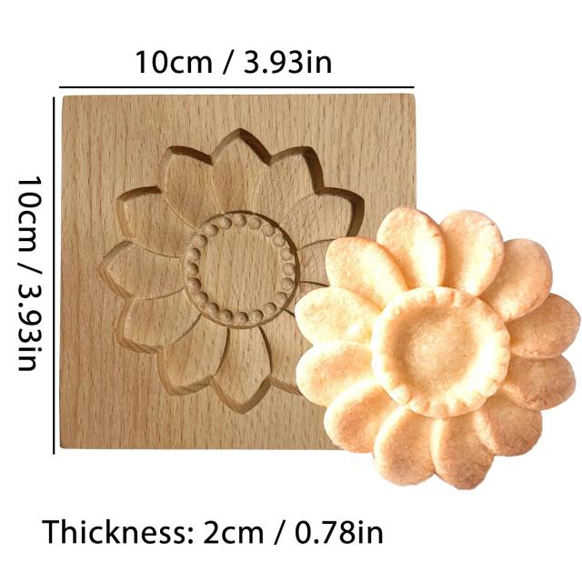 Moldes de Cortadores de Biscoito de Madeira 3D Gravados para Cozimento DIY - Perfeitos para Gingerbread e Festividades de Natal