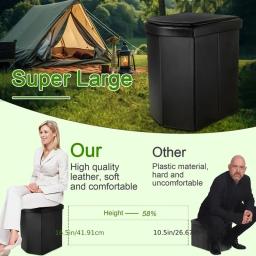 Vaso sanitário portátil para acampamento, vaso sanitário portátil para adultos, vaso sanitário dobrável para viagem de acampamento com tampa, fácil instalação - Image 2