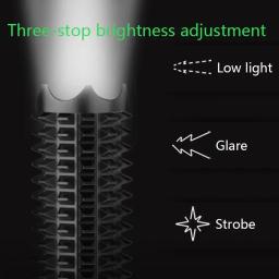 Batta de beisebol lanterna led liga de alumínio focalizável zoomable super brilhante auto defesa maça luz tático bastão tocha de emergência - Image 3