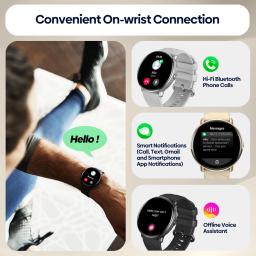 Zeblaze-Smartwatch GTR 3 Pro para homens e mulheres, display AMOLED, fazer e atender chamadas telefônicas, smartwatch fitness em aço inoxidável 316L - Image 6