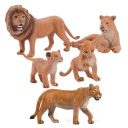 Leão estatueta brinquedo animais figuras leonet leoa selva estatuetas animais selvagens figura de ação crianças brinquedo brinquedos de plástico crianças presentes - Image 2