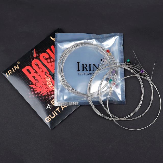 Cordas de Guitarra Elétrica IRIN-E680 em Aço Inoxidável Prata - Acessórios Musicais 1-6