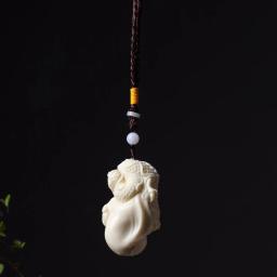 White Dragon Play Pearl Mascot Decoração, Estatueta pequena, Resina Arte Escultura, Home Lucky Pendant, Figurinhas do dragão - Image 5
