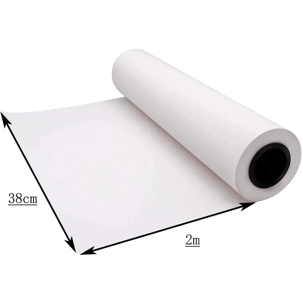 Rolo de papel kraft branco para artes e ofícios, 2m/5m/10m/x 38cm, para colorir e desenhar, cavalete, materiais de arte recicláveis para aquarela - Image 1