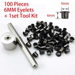 Kydex-Ferramentas de instalação do prego do coldre, ilhós rebites, pregos de bronze preto, 1 conjunto, 100pcs rebites - Image 3