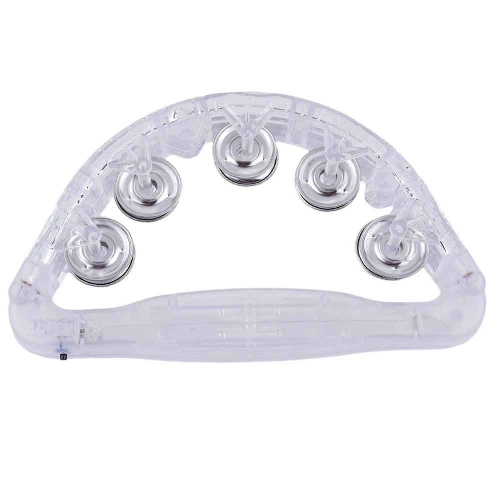 Piscando LED Pandeiro Toy, Clear Light Up Sensory Toy, Instrumento musical, Agitando brinquedo para festivais, Instrumento de aniversário Orff - Image 1