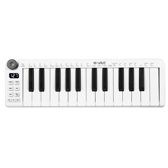 Mini Teclado MIDI Recarregável Portátil de 25 Teclas com Conexão USB