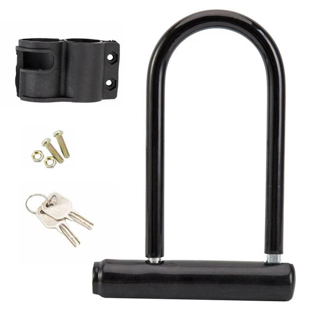 Bicicleta U Lock com chave - Bloco de rodas para bikes, scooters e motocicletas - Segurança anti-roubo para ciclismo e MTB