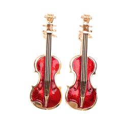 Elegante Violino Vermelho Pin Broches para Senhora, Cristal Strass, Instrumentos Musicais, Broche Pin, Acessórios de Jóias, Moda, 1Pc - Image 5