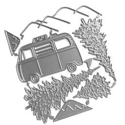 Carro e árvore de corte dados natal tema gravação morrer cortes para diy scrapbooking álbum artesanato cartão de natal fazendo - Image 5