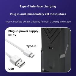 Assassino de mosquito eletrônico Choque elétrico mata mosquitos e moscas Onda de luz uv mosquito Exterminador de pragas silencioso para quarto Malha condutora de aço inoxidável Interface de linha de energia usb - Image 5