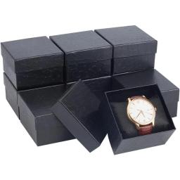 Caixas De Presente De Papel Kraft com Travesseiro, Caixa De Relógio Quadrado, Caixa De Armazenamento De Papelão De Jóias, 3.46 × 3.21 × 2.09 Polegada, 10 Pcs - Image 1