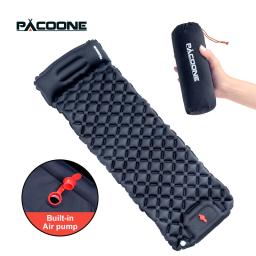 PACOONE-Colchão Inflável com Travesseiros, Almofada de Dormir, Ultraleve Air Mat, Built-in Bomba Inflator, Camping ao ar livre, Caminhadas, Viagem - Image 1