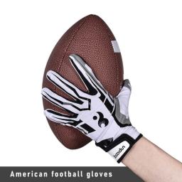 Dedo completo Anti Slip Silicone Rugby Luvas, Pulseira ajustável, Luvas de beisebol ao ar livre, Futebol americano, 1 par - Image 5