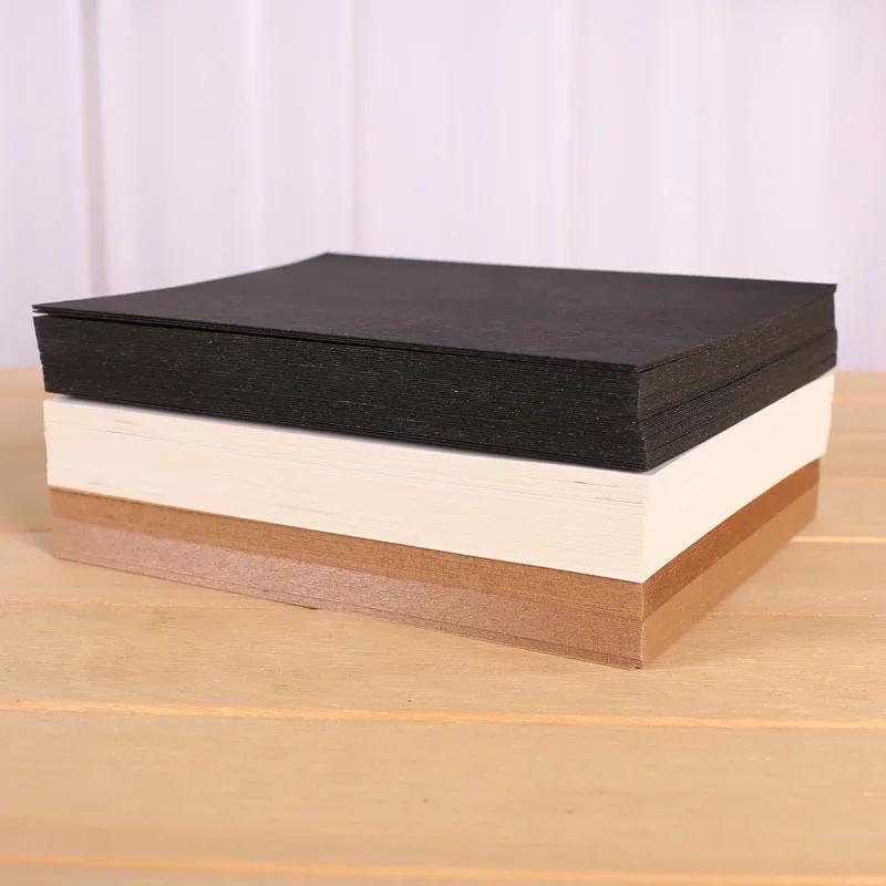 Papel de desenho Kraft grosso artesanal, cartão pequeno, em branco, Graffiti, criativo, DIY, três cores, marrom, branco, preto, 60 pcs - Image 1