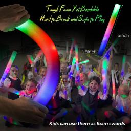 Colorful RGB Glow Foam Sticks, Cheer Tube, Dark Light para o Natal, Aniversário, Fontes de festa de casamento, Bulk, 15 Pcs, 20Pcs - Image 6