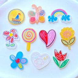 10 pçs novo mini brilhando acrílico primavera estilo graffiti flor plana volta resina scrapbooking diy jóias artesanato decoração accessorie - Image 1