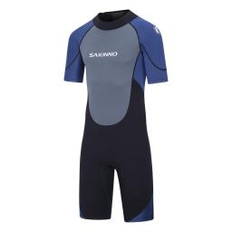 Traje de neoprene à prova de frio masculino, traje de mergulho manga curta, traje de natação, roupa de banho com snorkel, 2-3mm - Image 4