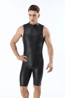 Trajes molhados sem mangas de peça única para mergulho, traje preto, wetsuit shorty masculino, surf e mergulho, maiô de inverno, 2mm - Image 5