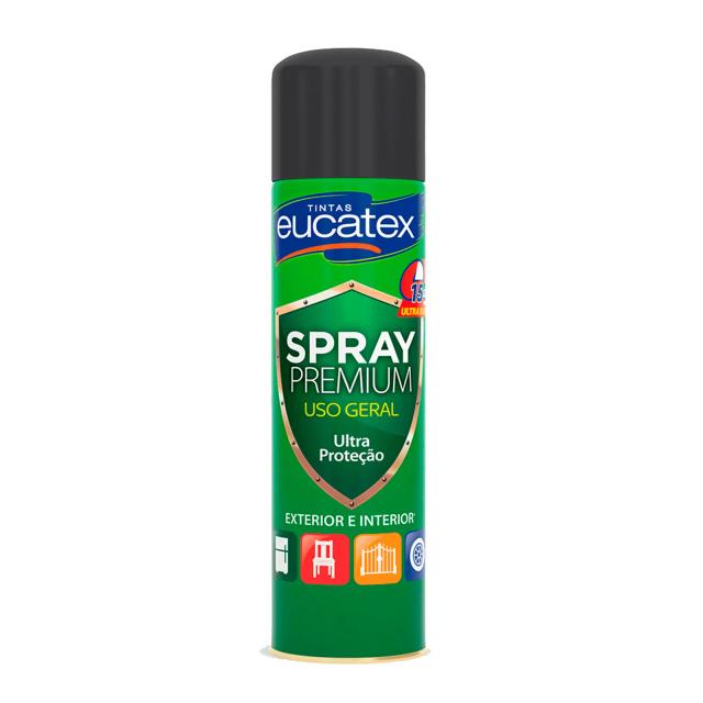 Tinta Spray Eucatex Branco Brilhante 400ml para Uso Geral