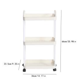 Casa multi-camada pequeno carrinho de armazenamento rack de chão ao chão cozinha quarto banheiro rack de armazenamento com rodas - Image 3