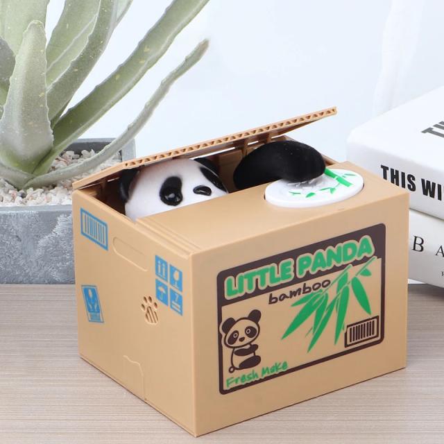 Smart Money Bank Panda Eletrônico Caixa de Dinheiro Criativa para Crianças 12x10x9cm