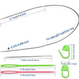 Agulha de tricô circular de 32 "/80cm, gancho de crochê de 2.5mm com agulhas de tapeçaria, agulhas de costura e marcador de tricô para fio de crochê - Image 5