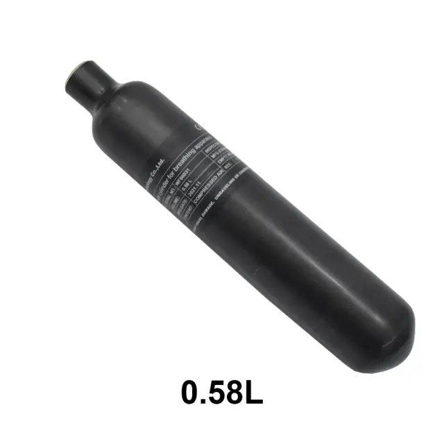 Tanque de Fibra de Carbono HPA 300Bar 4500Psi 580cc M18x1.5 - Alta Pressão e Leveza