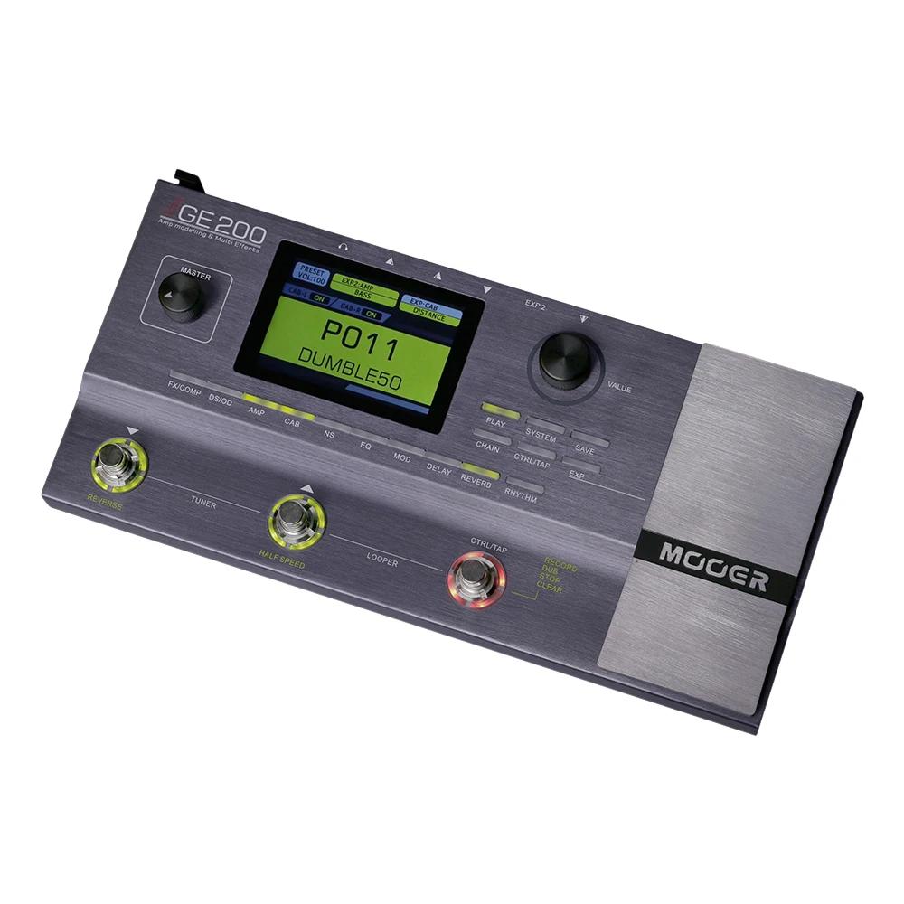 Mooer ge200 pedal multi efeitos guitarra processador instrumentos musicais amplificador modelagem 26 ir 151 efeitos looper cab tuning - Image 1