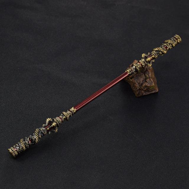 Katana Cudgel Mito Wukong em Metal Preto - Mini Espada Samurai de 30cm, Ideal como Brinquedo Anime ou Presente Original