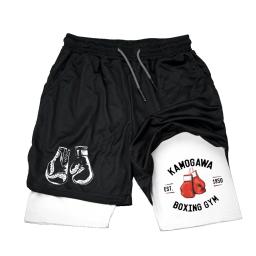 Calções de boxe masculino impressão dupla camada secagem rápida muscular homem shorts correndo ginásio fitness calças curtas basquete roupas esportivas - Image 4