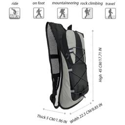 Pacote de hidratação, mochila de hidratação isolada ou bexiga de água sem BPA de 2L e armazenamento, mochila de caminhada para corrida, ciclismo, camping - Image 5