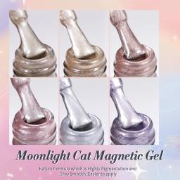 NASCIDO PRETTY-Double Light Moonlight Cat Gel Magnético Conjunto de Esmalte, Branco, Prata, Soak Off, UV LED UV Gel Kit, 10ml - Image 5