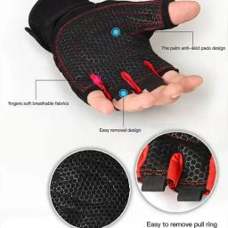 Luvas de ginástica fitness levantamento de peso pulseira luvas para homens mulheres treinamento de construção corporal esportes exercício ciclismo luva à prova de choque - Image 4