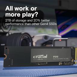Crucial P310 1 TB 2 TB 2280 PCIe Gen4 3D NAND NVMe M.2 SSD – até 7,100 MB/s, unidade de estado sólido interna (PC) (PACOTE OEM) - Image 3