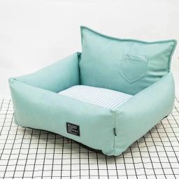 Almofada de couro de luxo para cães pequenos e médios, cama indoor pet, ninho de animais, casa suprimentos, buldogue francês, yorkshire, cachorro, casa, sofá - Image 5