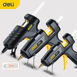 Deli 20w aquecedor de alta temperatura derreter pistola de cola quente diy ferramenta de reparo calor mini arma com cola varas calor pistola de cola quente - Image 1