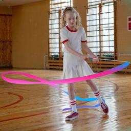 Ginástica Rítmica Dança Ribbons, Ballet Streamer, Roda Girando, Rainbow Stick, Treinamento Esportivo, Varinhas Dançarinas Fita, Meninas Arte, 2m - Image 2