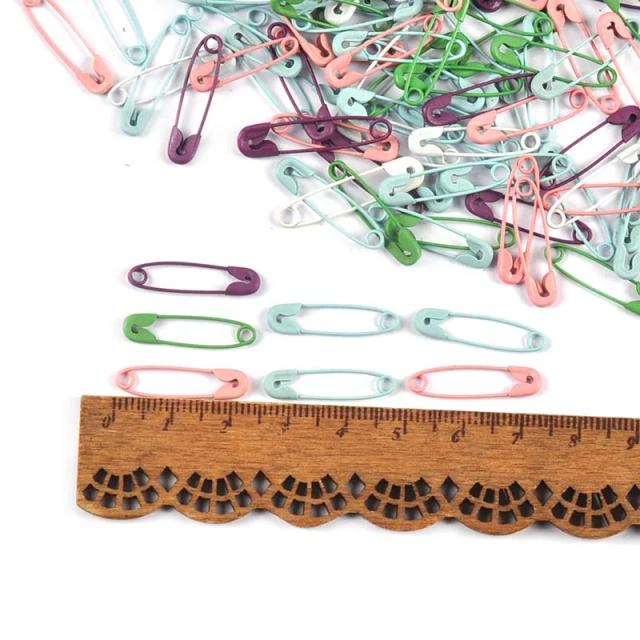 Alfinetes de Segurança Multicoloridos para Roupas - Pacote com 100 Peças, 23x6mm, Ideal para Decoração e DIY em Jóias e Broches
