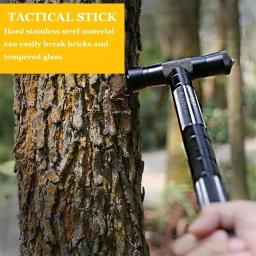 Pólos de trekking tático acampamento ao ar livre multi ferramenta kit caminhada bengala caminhadas vara sobrevivência caça auto defesa alpenstock - Image 6