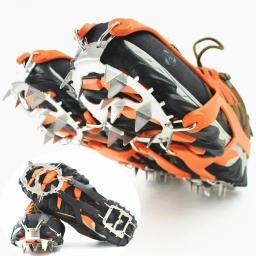 Anti-Skid Manganês Aço Escalada Crampons, Sapatos De Escalada Ao Ar Livre, Caminhada De Inverno, Pesca No Gelo, Sapatos De Neve, Sapato De Sobrevivência, 18 Dentes - Image 4
