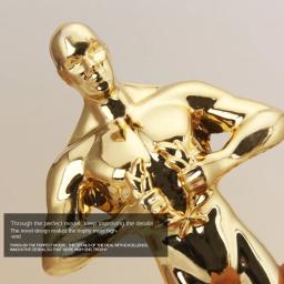 Estátua de plástico pequeno troféu para festa, artesanato banhado a ouro, lembranças de prêmios, réplica e Oscar, presentes, 18cm, 21cm, 26cm, 1 pol, 3PCs - Image 4