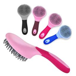 Escova profissional de juba e cauda de cavalo, escova de juba e cauda com alça humanizada, antiderrapante, massagem para animais de estimação, escova de cabelo de cavalo para grosso - Image 1