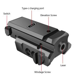 Caça Red Dot Visão Laser, Picatinny Visão Rail para Rifle, Glock, Pistola, Airsoft, Tiro Tático, comprimento de onda 650nm - Image 2