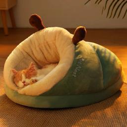 Cama macia e aconchegante para animais de estimação, caverna do gato, casa quente, ninho de cachorro, saco de dormir, suprimentos para cães pequenos, inverno - Image 2