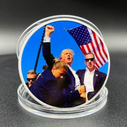 Presidente dos EUA Battle Attack Challenge Coin, Presidente Lembrança Medalha Comemorativa, Moeda Comemorativa Colecionáveis, 2020 Incidente Tiro - Image 1